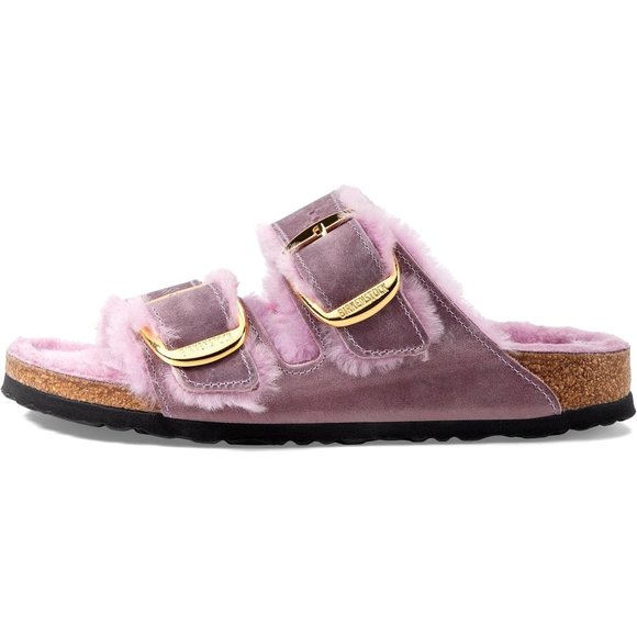 NEW Birkenstock Size EU 38, 40 Arizona Big Buckle Shearling Sandals - Lavender - Picture 7 of 8